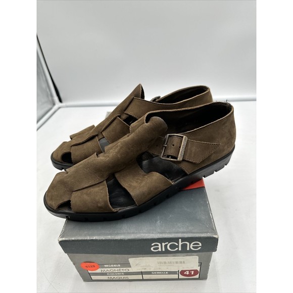 Arche Men\'s Leather Sandal EUR 41 8M Magneto Fisherman Suede Brown Latex France main image 7